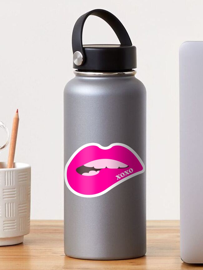 XOXO Pink Lip Art Bottle, Reusable Water Bottles