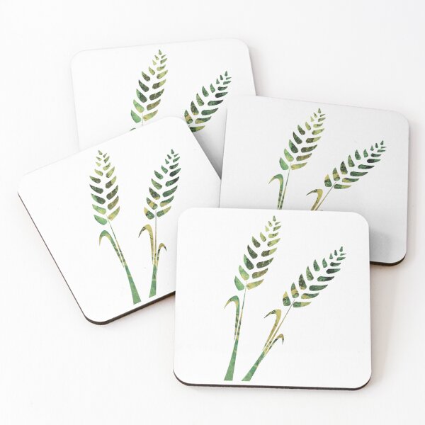 Item preview, Green nature wheat grass design on white background designed and sold by Areashor.