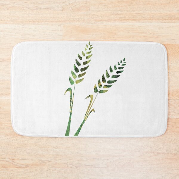 Item preview, Green nature wheat grass design on white background designed and sold by Areashor.