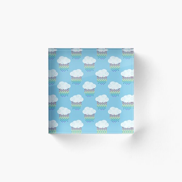 Item preview, Patrón de nubes de gota de lluvia de arco iris designed and sold by FirstwaterRuby.