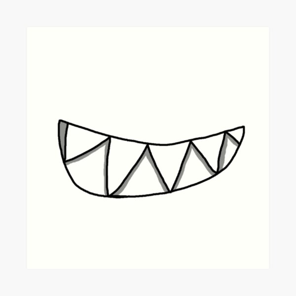 "Sharp Teeth Smile" Art Print for Sale by Nyamelon Redbubble
