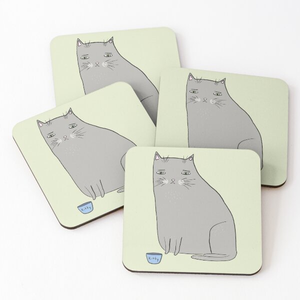Item preview, Hungry Gray Cat - funny upset kitty designed and sold by spiralforest.