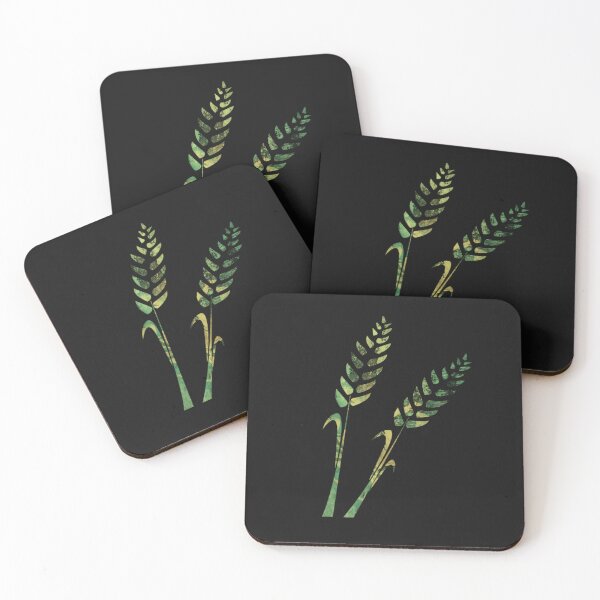 Item preview, Green wheat nature design on black background designed and sold by Areashor.