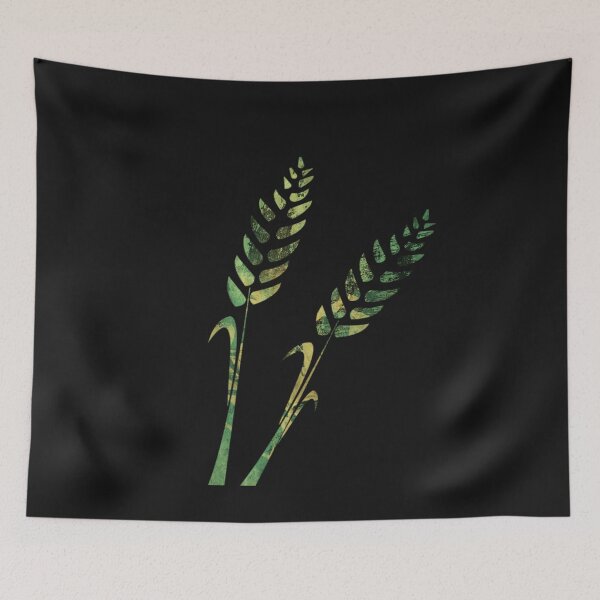 Item preview, Green wheat nature design on black background designed and sold by Areashor.