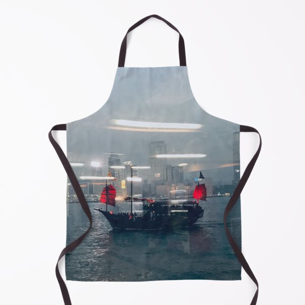 Item preview, Hong Kong red junk boat reflection designed and sold by Travel Planet.