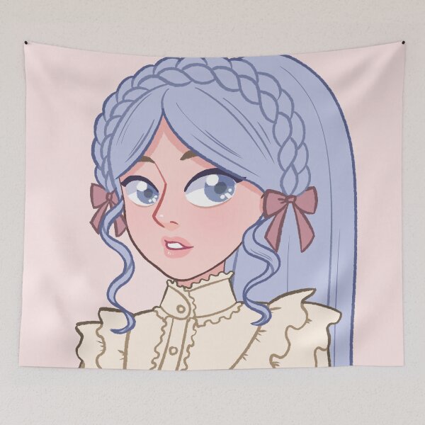 Item preview, Cute braided blue hair lolita girl designed and sold by Morcawork.