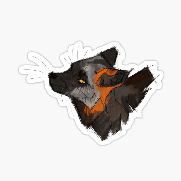 Cross Fox Head Sketch Sticker