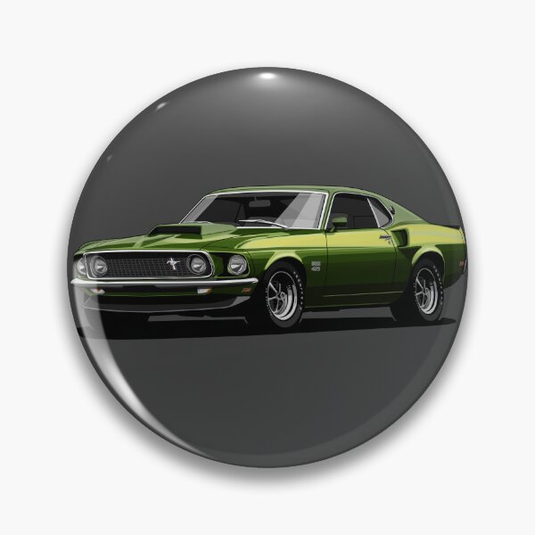 Item preview, Ford Mustang 1969 Boss 429 green - Muscle car - USA designed and sold by SketchNinja.