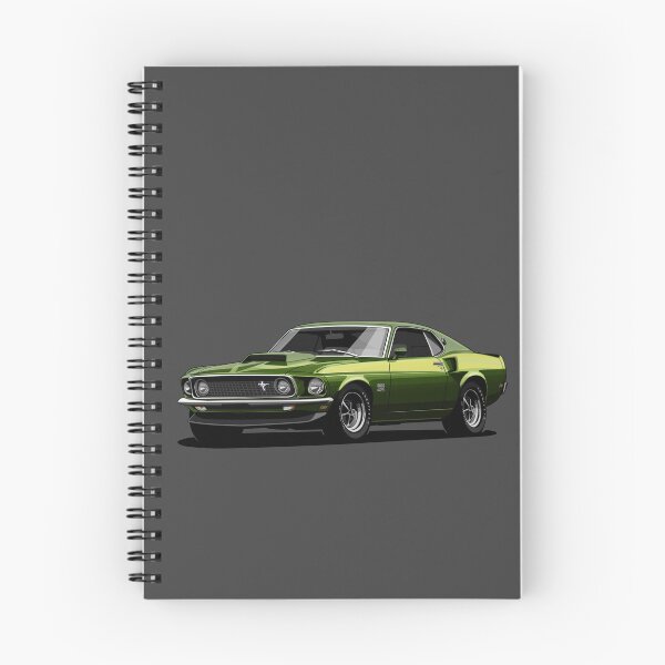Item preview, Ford Mustang 1969 Boss 429 green - Muscle car - USA designed and sold by SketchNinja.