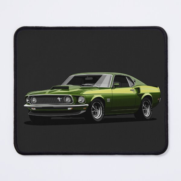 Item preview, Ford Mustang 1969 Boss 429 green - Muscle car - USA designed and sold by SketchNinja.