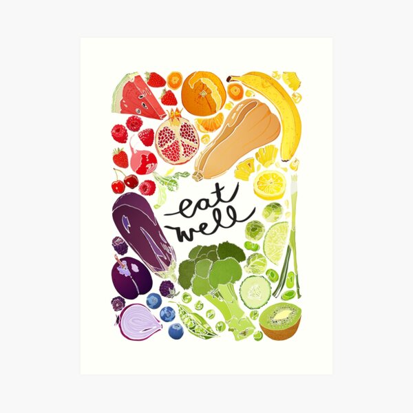 Eat Well - Fruit n Veg Art Print