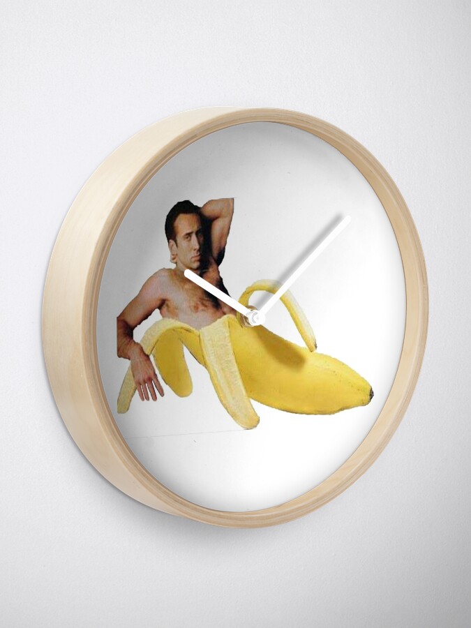 Alternate view of Nicolas Cage In A Banana - Original Yellow Clock