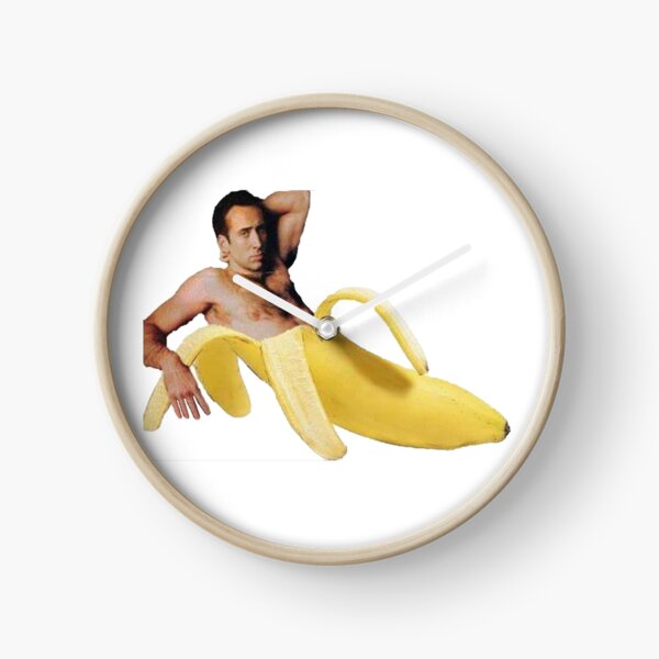 Nicolas Cage In A Banana - Original Yellow Clock