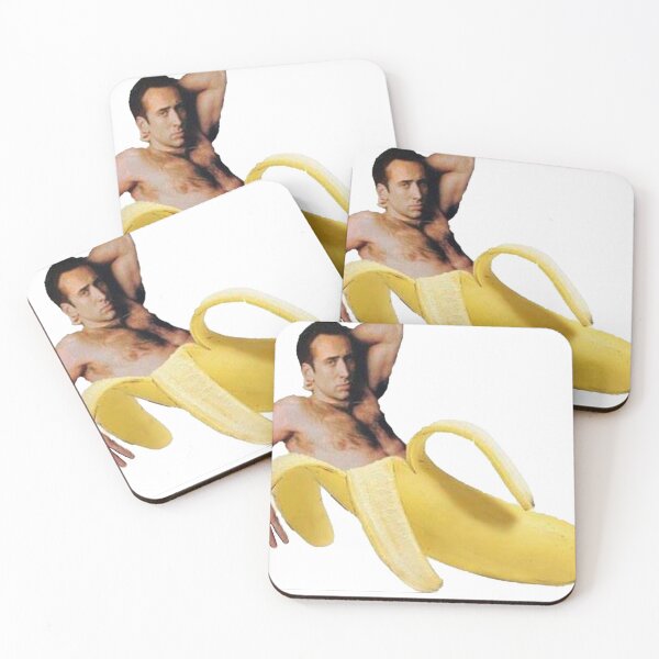 Nicolas Cage dans une banane - Jaune original Dessous de verre (lot de 4)