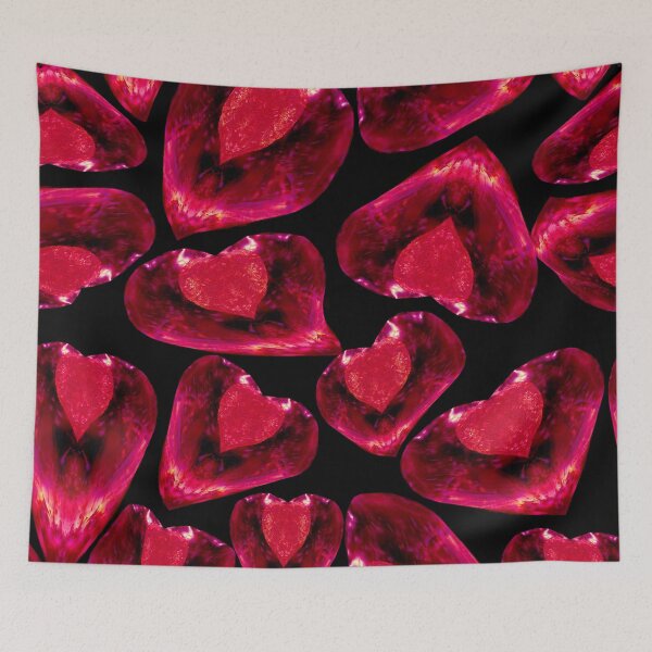 Item preview, Valentine, crimson, double heart, demonic heart, horned heart, transparent, hot heart, flaming heart, hearts, designed and sold by Maria Mihailova.