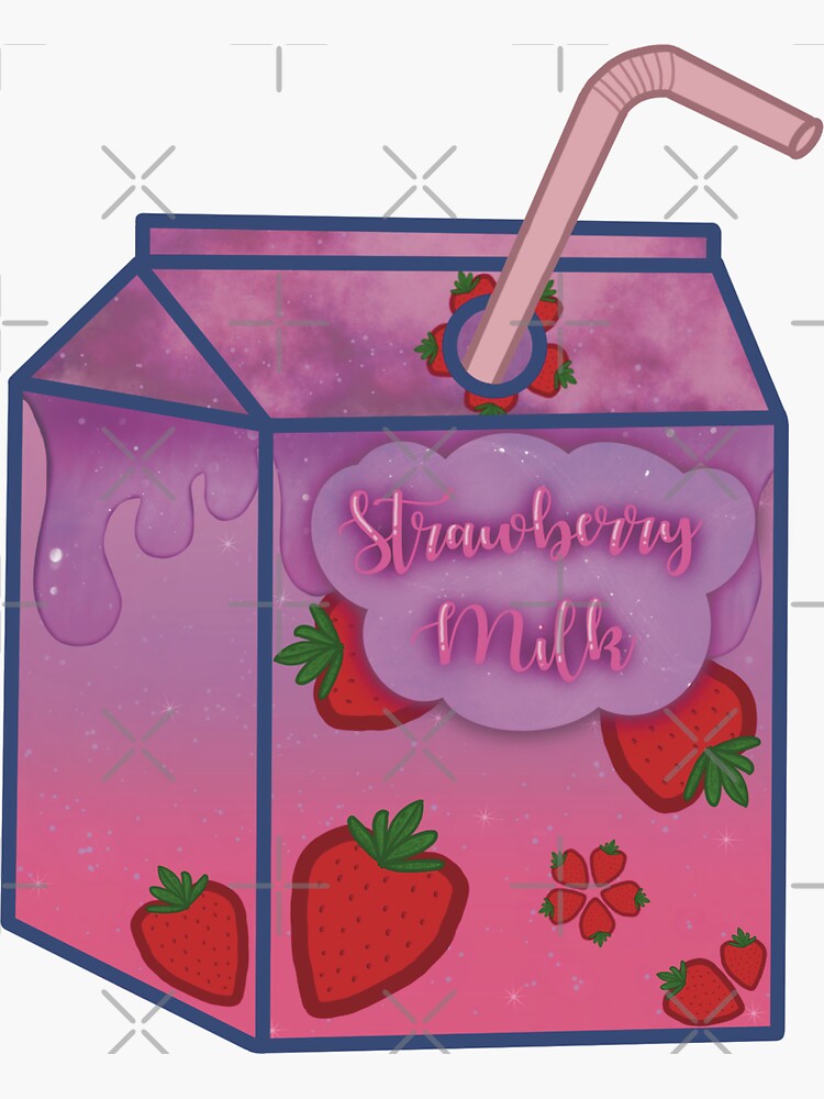 Strawberry Milk Sticker for Sale by BeeReckless