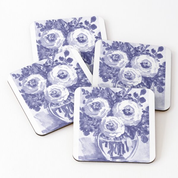 Item preview, Flowers Bouquet Purple Blue Very Peri Watercolor X designed and sold by Irina Sztukowski.