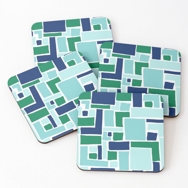Item preview, Abstract Colorful Geometric Pattern- Cool Colors designed and sold by PaintInTheNight.