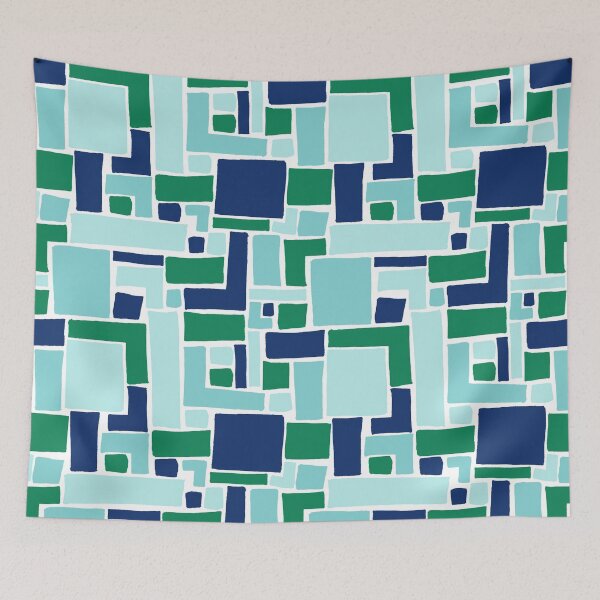 Item preview, Abstract Colorful Geometric Pattern- Cool Colors designed and sold by PaintInTheNight.