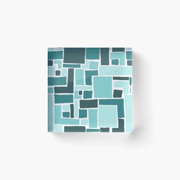 Item preview, Abstract Colorful Geometric Pattern- Blue Monochrome designed and sold by PaintInTheNight.