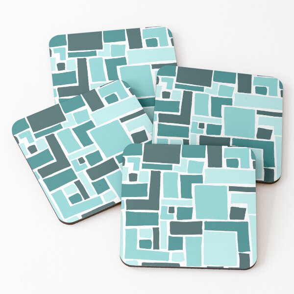 Item preview, Abstract Colorful Geometric Pattern- Blue Monochrome designed and sold by PaintInTheNight.