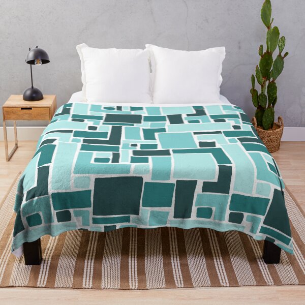 Item preview, Abstract Colorful Geometric Pattern- Blue Monochrome designed and sold by PaintInTheNight.