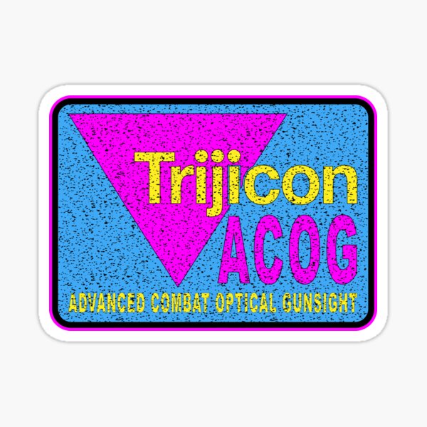 Item preview, Trijicon Red Dot Scope RMR MRO ACOG Badge - 80's Fresh Retro Neon Patriot Operator designed and sold by Warhawk Designs.