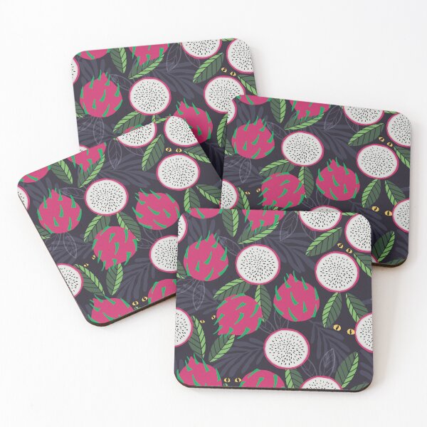 Item preview, Beautiful pattern with dragonfruits, scary eyes starring in the dark designed and sold by marina63.