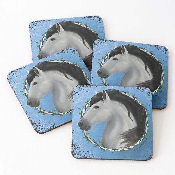 Item preview, Painted Dapple Grey Horse Portrait designed and sold by Kaybarr17.