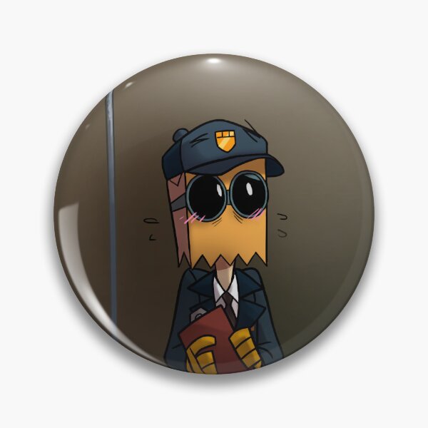 Item preview, Button Flug security guard blushing - Top Gun AU designed and sold by villaincage.