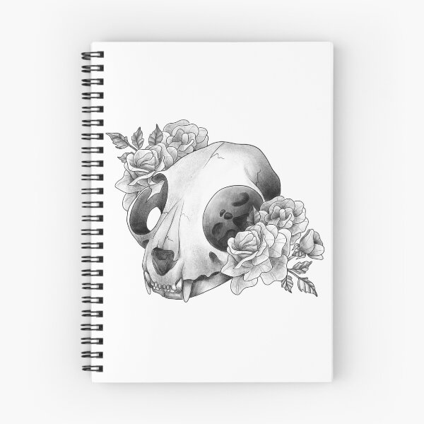 Item preview, Cat skull with roses designed and sold by AltarVision.