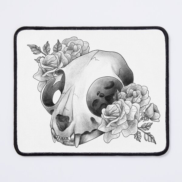 Item preview, Cat skull with roses designed and sold by AltarVision.