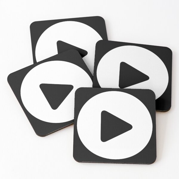 Item preview, Play Button 000 White on Black designed and sold by Rupert Russell.