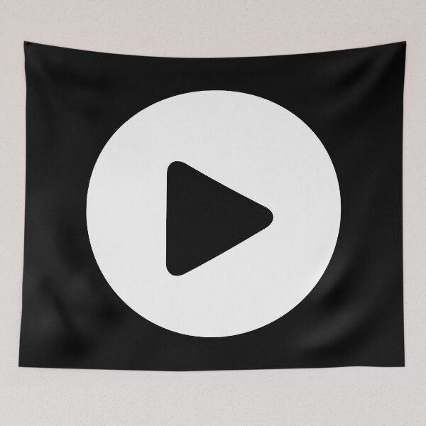 Item preview, Play Button 000 White on Black designed and sold by Rupert Russell.