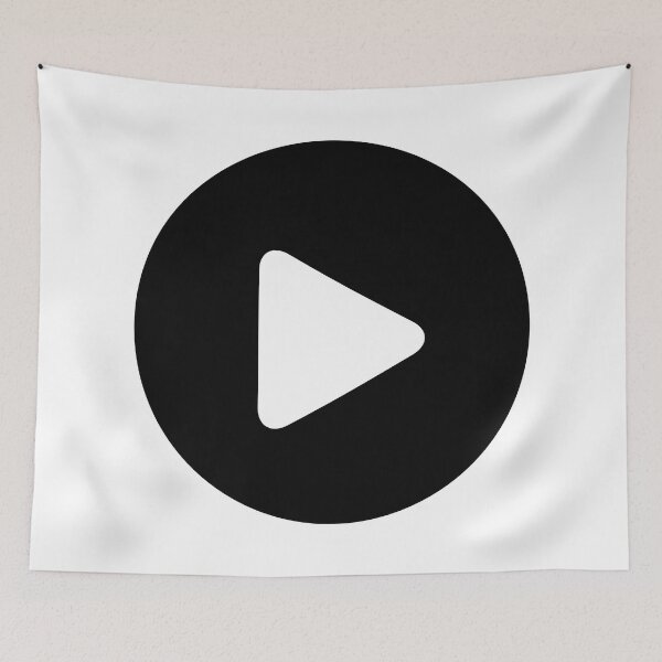 Item preview, Play Button 000 Black on White designed and sold by Rupert Russell.