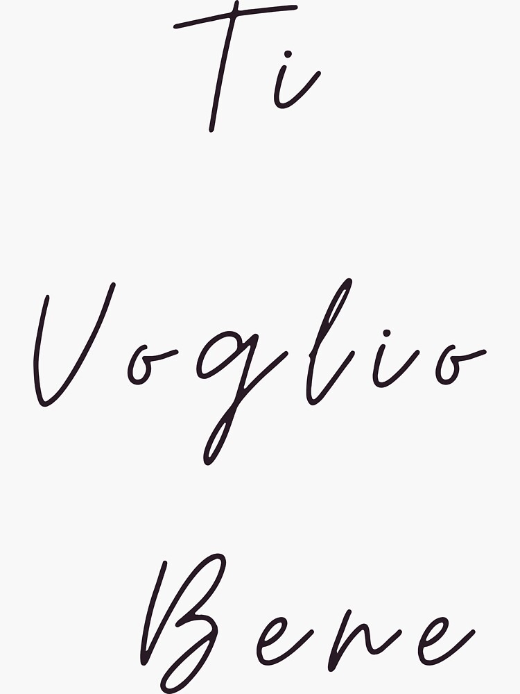 Pegatina «TI VOGLIO BENE TE AMO DISEÑO DE CALIGRAFÍA EN BLANCO Y NEGRO EXPRESIÓN ITALIANA