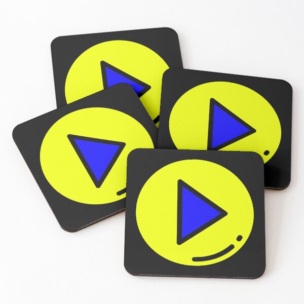 Item preview, Play Button 002 Yellow & Blue designed and sold by Rupert Russell.