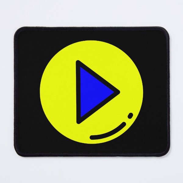 Item preview, Play Button 002 Yellow & Blue designed and sold by Rupert Russell.