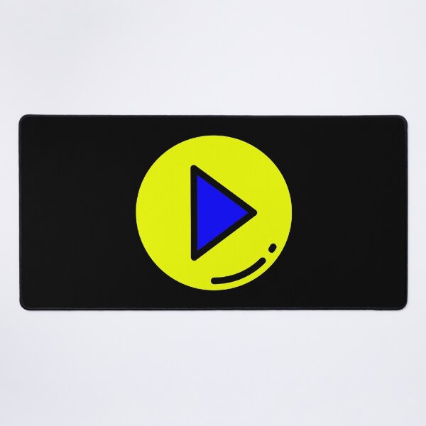 Item preview, Play Button 002 Yellow & Blue designed and sold by Rupert Russell.