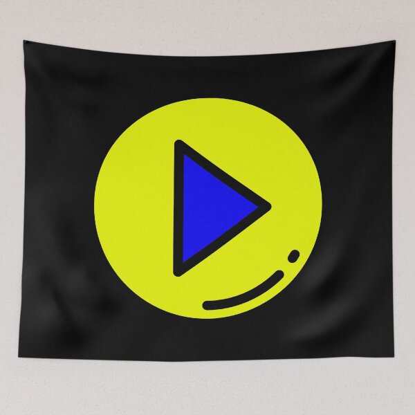 Item preview, Play Button 002 Yellow & Blue designed and sold by Rupert Russell.