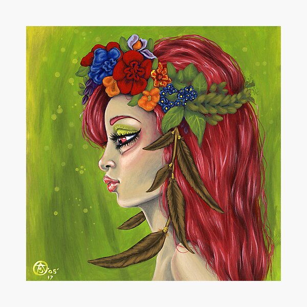 May Flowers big eye fantasy art Photographic Print