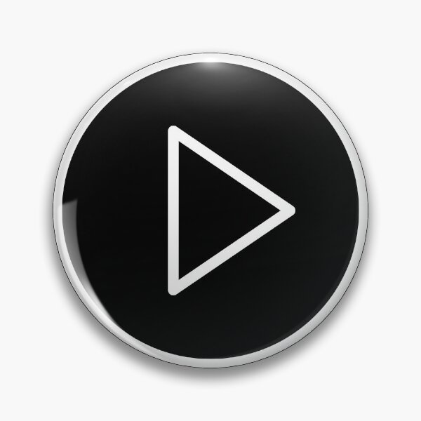 Item preview, Play Button 003 White on Black Outline designed and sold by Rupert Russell.