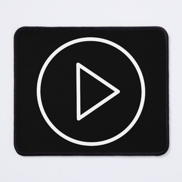 Item preview, Play Button 003 White on Black Outline designed and sold by Rupert Russell.