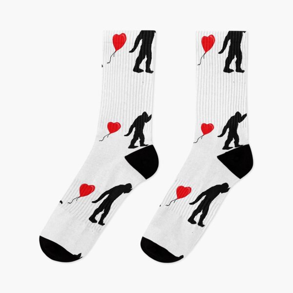 Item preview, Banksy Bigfoot Red Heart Balloon Valentines designed and sold by checkertonetees.