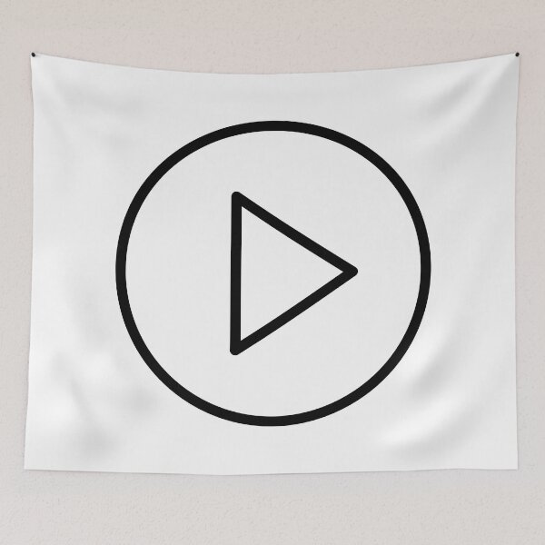 Item preview, Play Button 003 Black on White Outline - Transparent designed and sold by Rupert Russell.