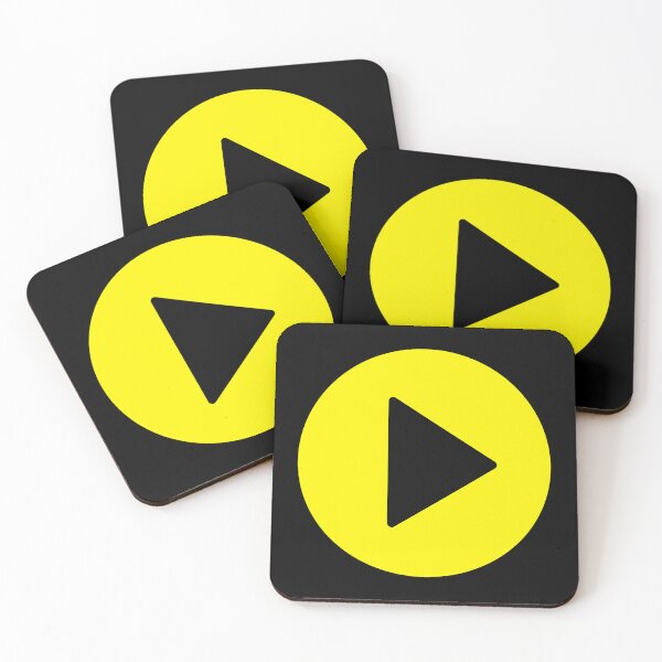 Item preview, Play Button 003 Black with Yellow Fill designed and sold by Rupert Russell.