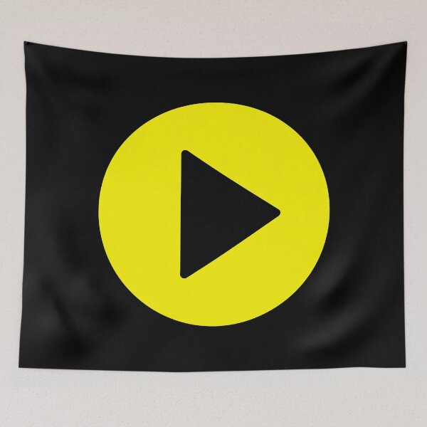 Item preview, Play Button 003 Black with Yellow Fill designed and sold by Rupert Russell.
