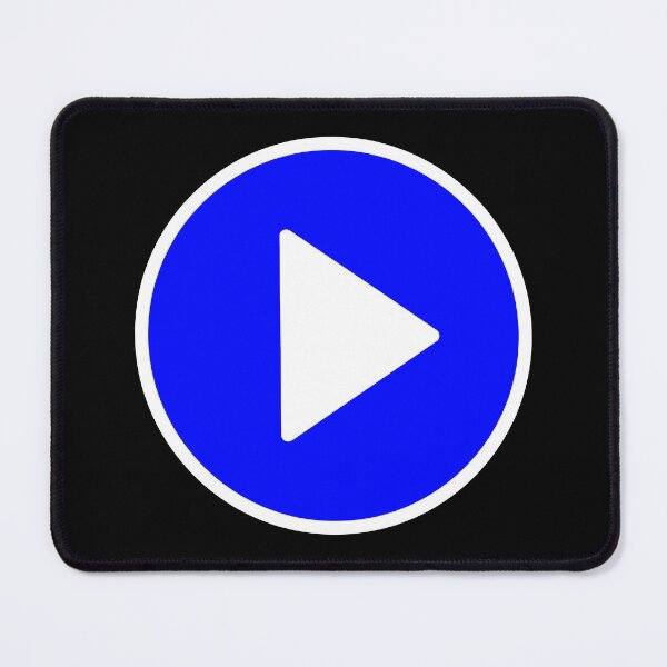 Item preview, Play Button 003 White Outline Blue Fill designed and sold by Rupert Russell.