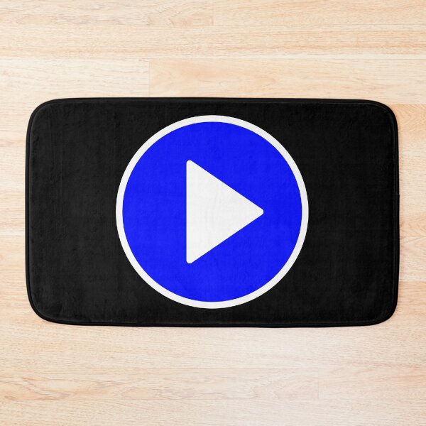 Item preview, Play Button 003 White Outline Blue Fill designed and sold by Rupert Russell.