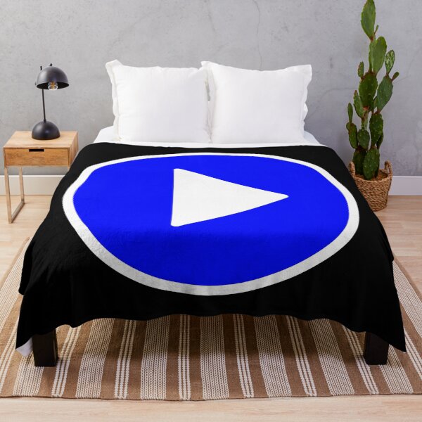 Item preview, Play Button 003 White Outline Blue Fill designed and sold by Rupert Russell.